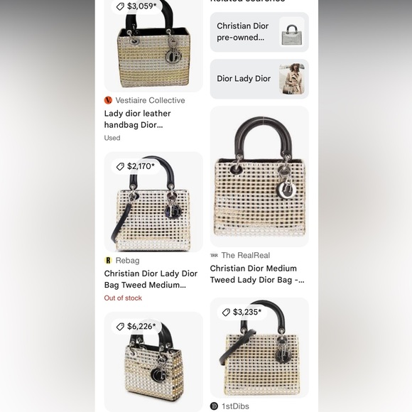 Lady Dior bag in rare metallic tweed - Picture 17 of 17